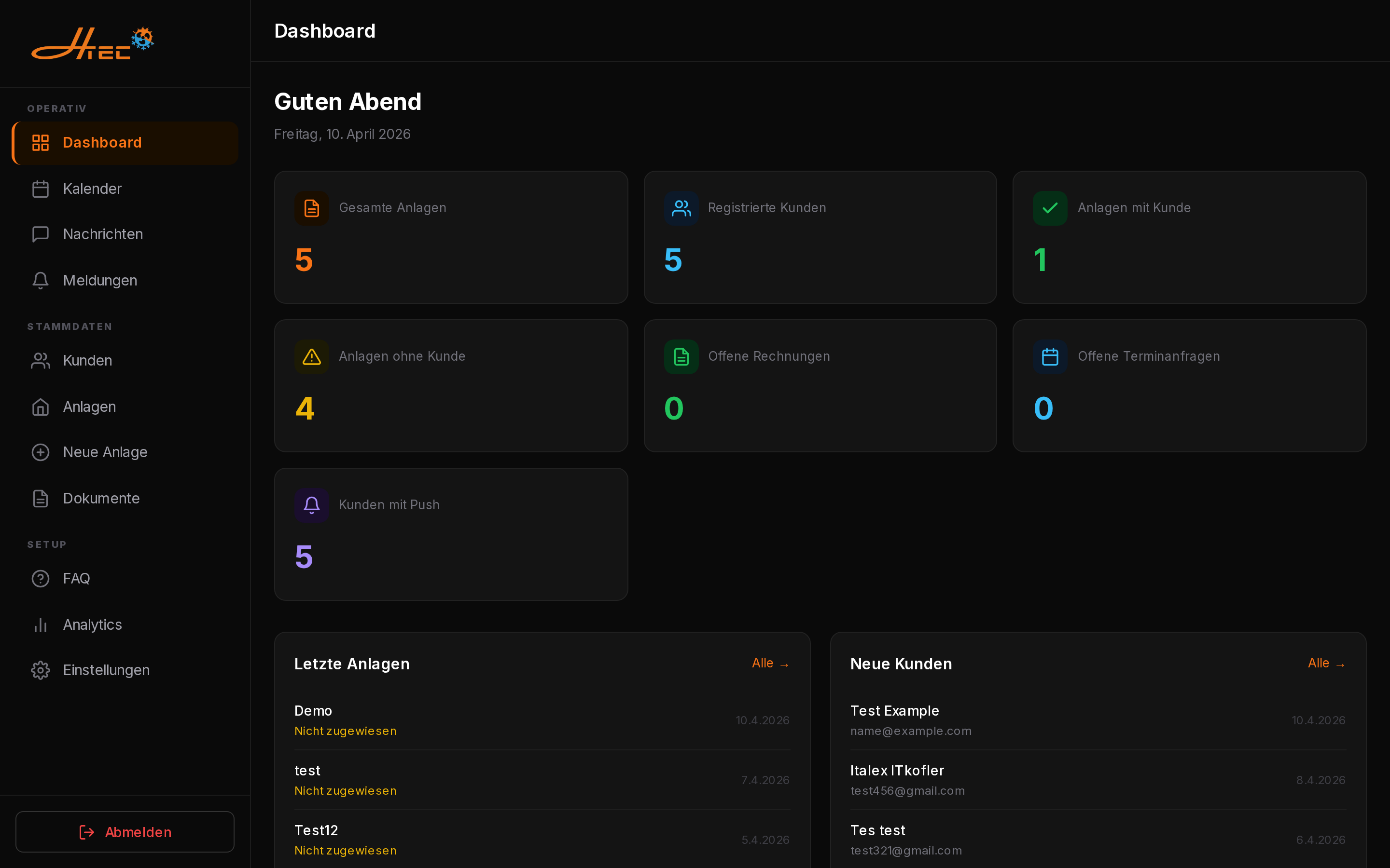 H-TEC Admin Dashboard