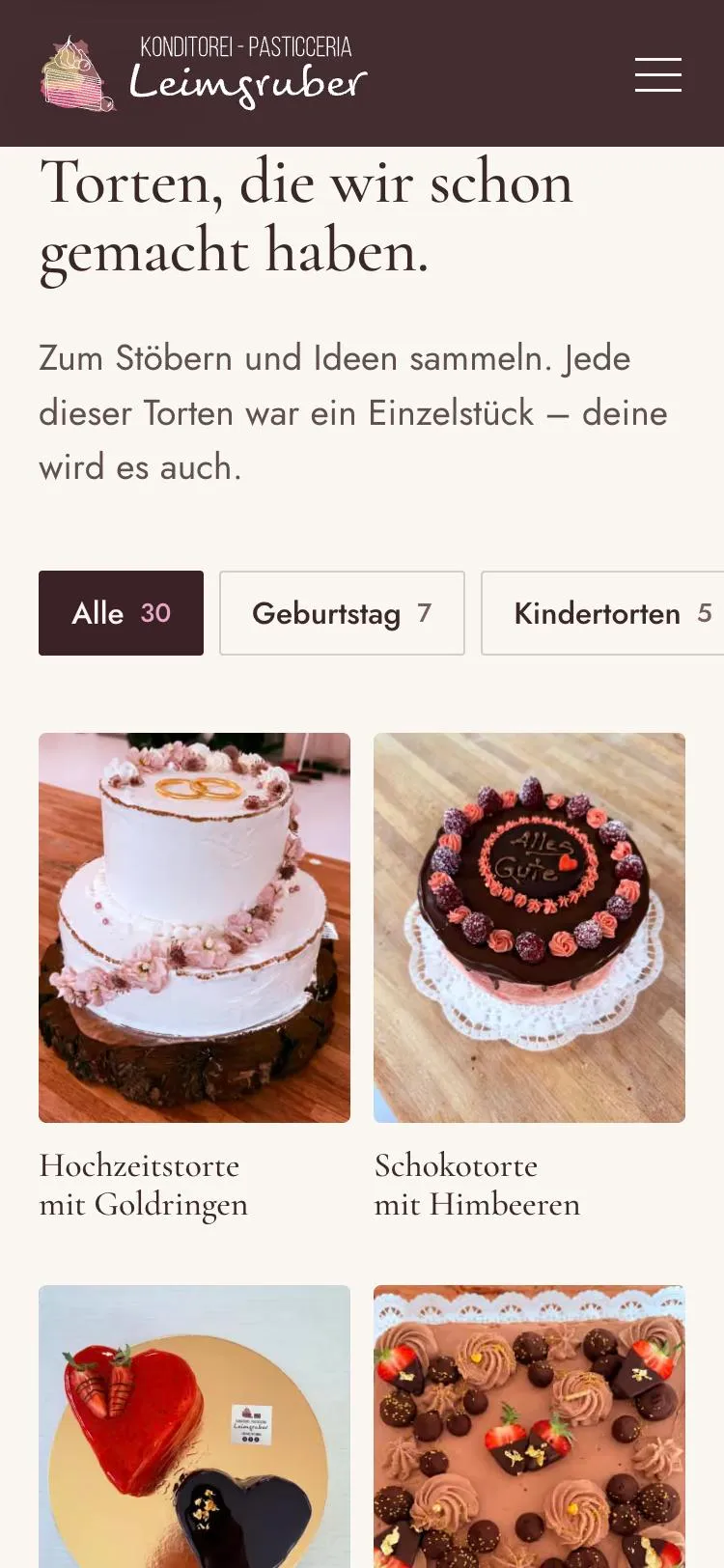Galleria delle torte sul telefono: filtri per occasione, sotto torta nuziale, torta al cioccolato e torta per la cresima